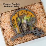 3D Wooden Animals Carving LED Night Light, Wood Carved Lamp Statues Perfect