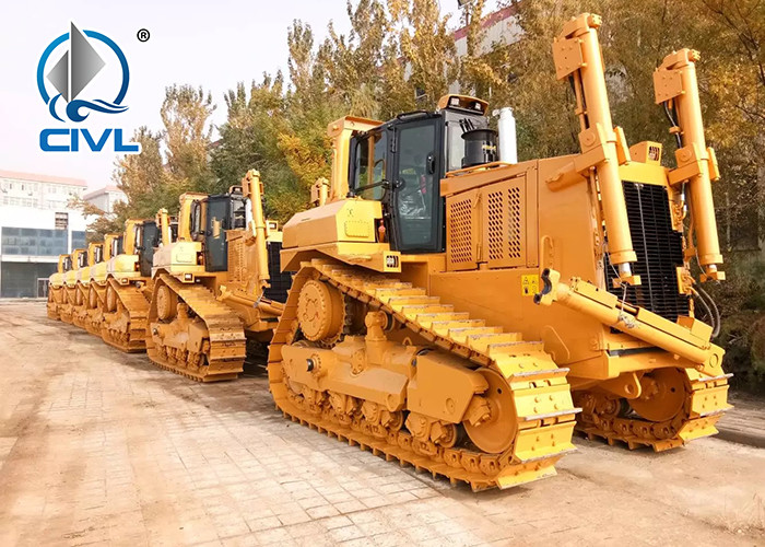 420HP Yellow Hydraulic Shantui Bulldozer SD42, Operation Weight 53T With Cummins Engine, ROPS Cabin, Ripper