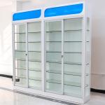Aluminum Frame Glass Door Medicine Display Cabinet Rust Proof