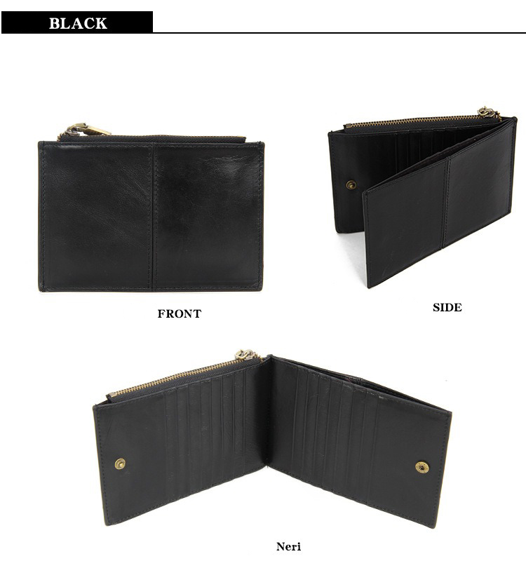 Sample Nylon Lining Material RFID Blocking Genuine Leather Card Holder Folding Wallet