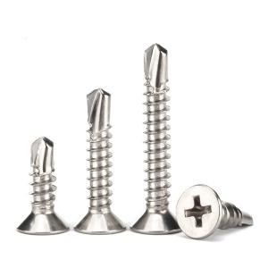 Wholesale Tray Shipping Stainless Steel DIN7504 Cross Drilled Countersunk Head Drill Tail Screw from china suppliers