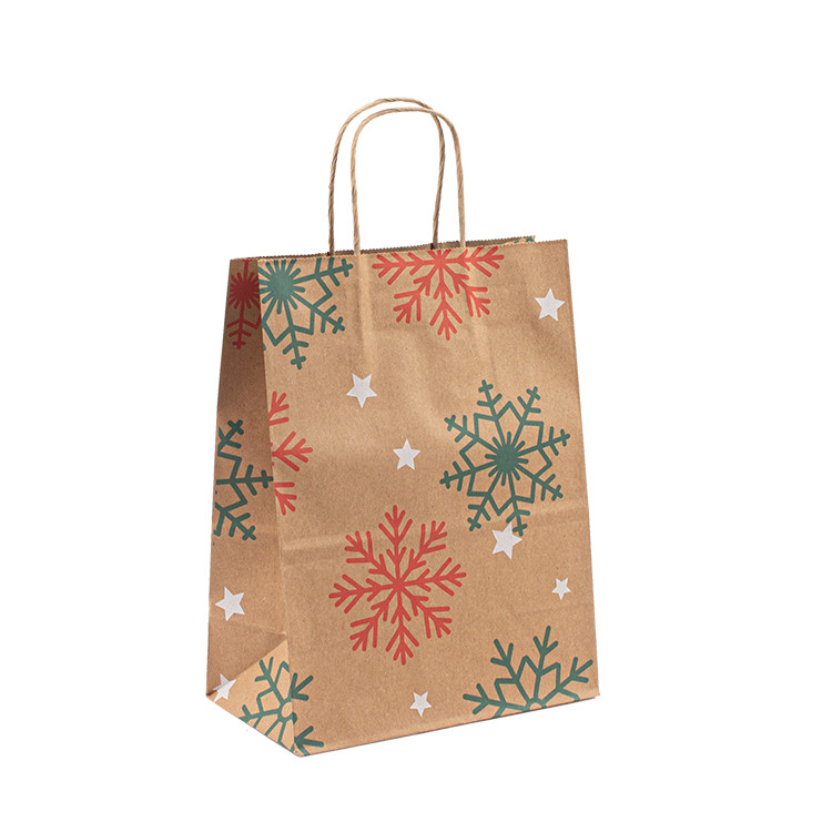 Brown Kraft Handle Paper Bags For Shopping OEM ODM Service