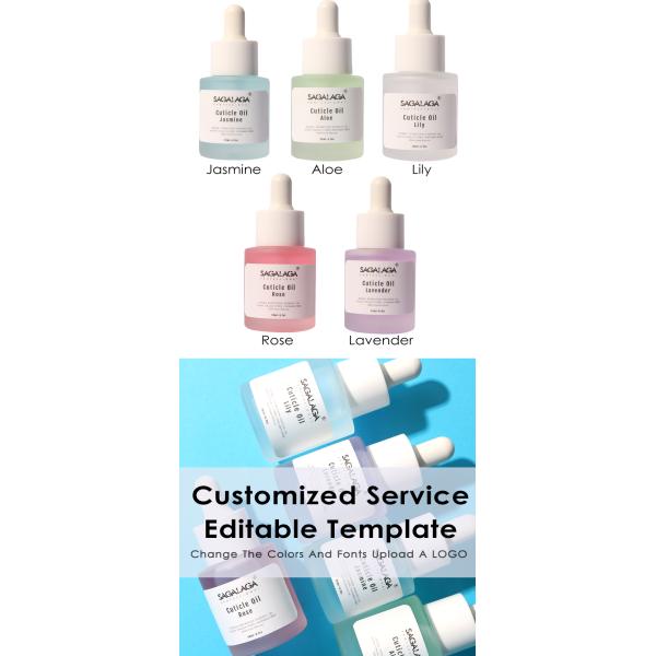 Scented Cuticle Oil Droplet Bottle with Dropper Organic pink Cuticle Oil Custom logo Packaging Scented Nail Oil Cuticle Care