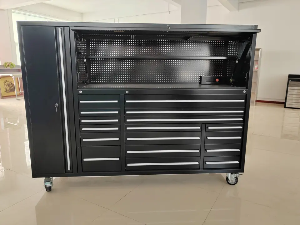 72 Inch Tool Cabinet with Work Bench and Wheels Functional Tool Storage Solution