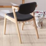 For Home Hotel Furniture Black Leather Wooden Wood Chair Restaurant Dining