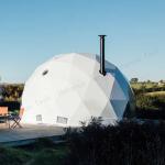 Fireplace Heated PVC Cover Outdoor Geodesic Tent Campsite Winter Bubble Dome