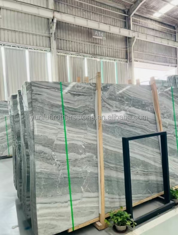 Polished Serbian Grey Marble Wall Panels for High End Interior Decoration
