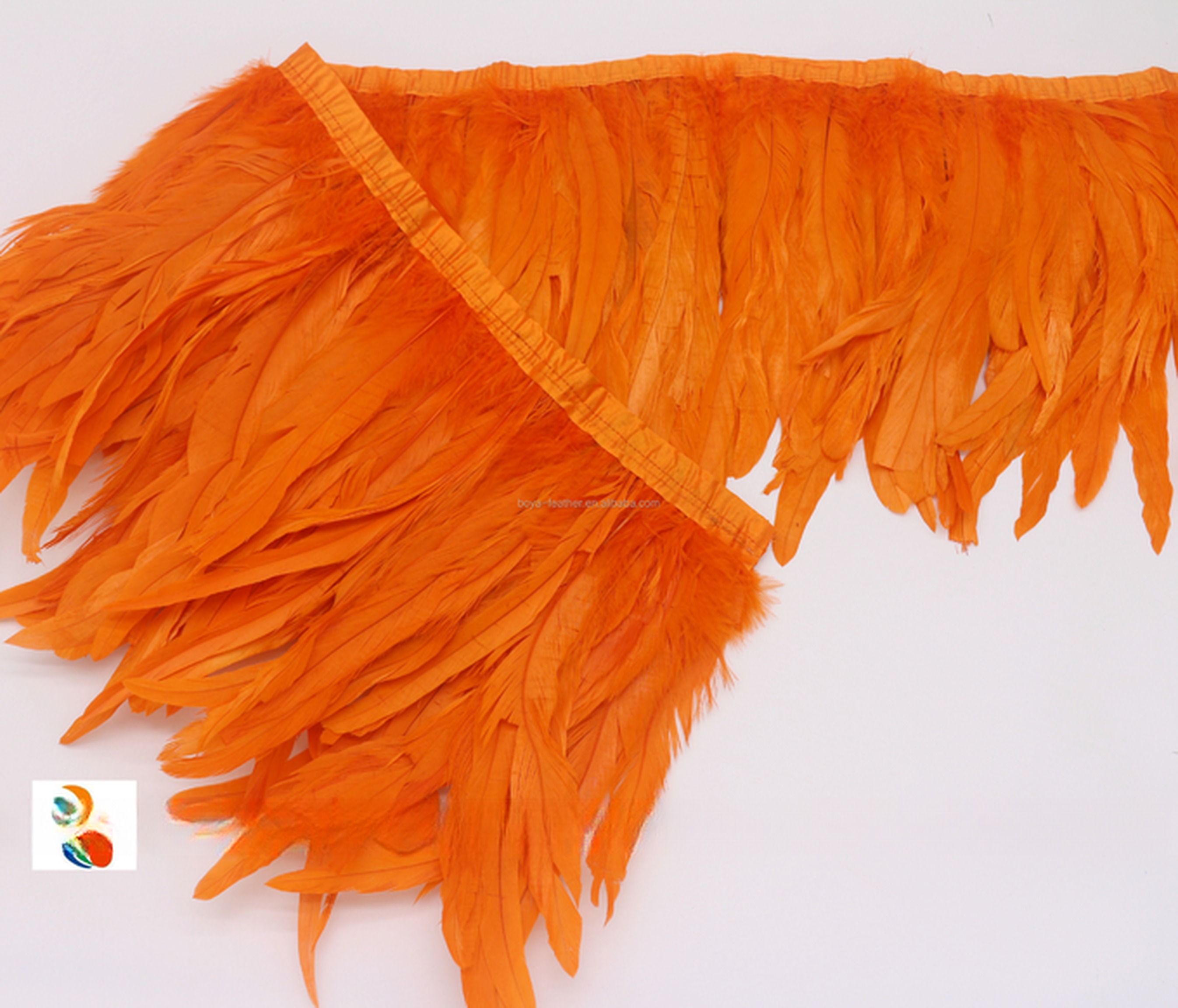 Vibrant Dyed Chicken Feather Coque Rooster Fringe Trim for Party Decoration Supplies