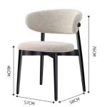 Indoor Black Wood Dining Room Chairs Velvet Fabric With Metal Legs