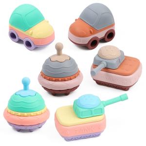 Wholesale Education Silicone Car Stacking Building Blocks Stackers Toddler Toys from china suppliers