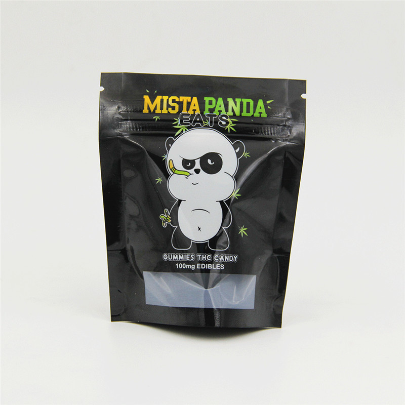 custom label printed 0.5g 1g 2g black matte smell proof aluminum foil k zipper bags