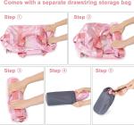 Water Resistant Polyester Metalic Pink Color Overnight Weekender Gym Dance Bag