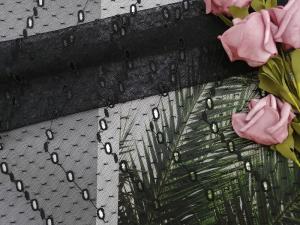 China Black Polyester Dot Embroidered Mesh Lace Fabric Eyelet Mesh Fabric on sale