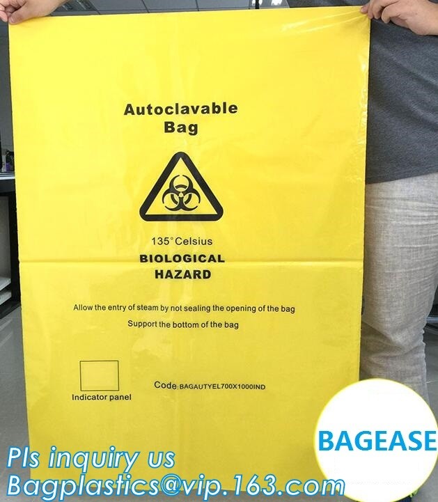 biohazard red color disposable plastic medical bags, Autoclave Biohazard Bags Medical Disposable Plastic Bags, bagease