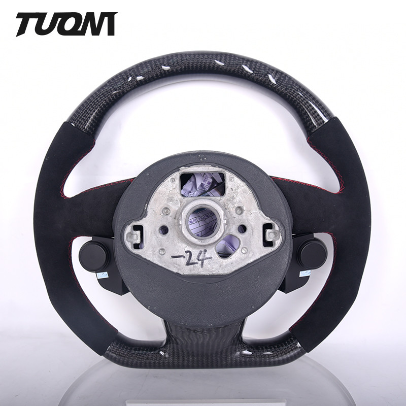 Genuine Carbon Fiber Alcantara Leather Audi Steering Wheel With Knobs