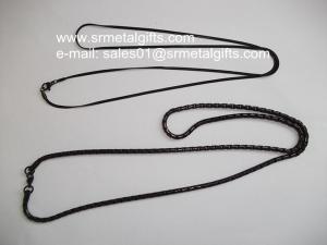 Wholesale Black plated steel flat snake chain necklace for lady jewelry from china suppliers