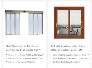 Wholesale Wood Grain Aluminum Swing Doors , Exterior Glass Swing Door Low E Glazed from china suppliers
