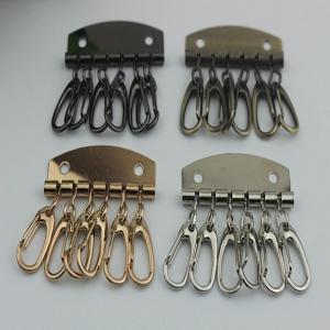 Wholesale Leather Key Case Wallets Unisex Keychain zinc alloy Key Holder Ring with 6 Hooks Snap Closure from china suppliers