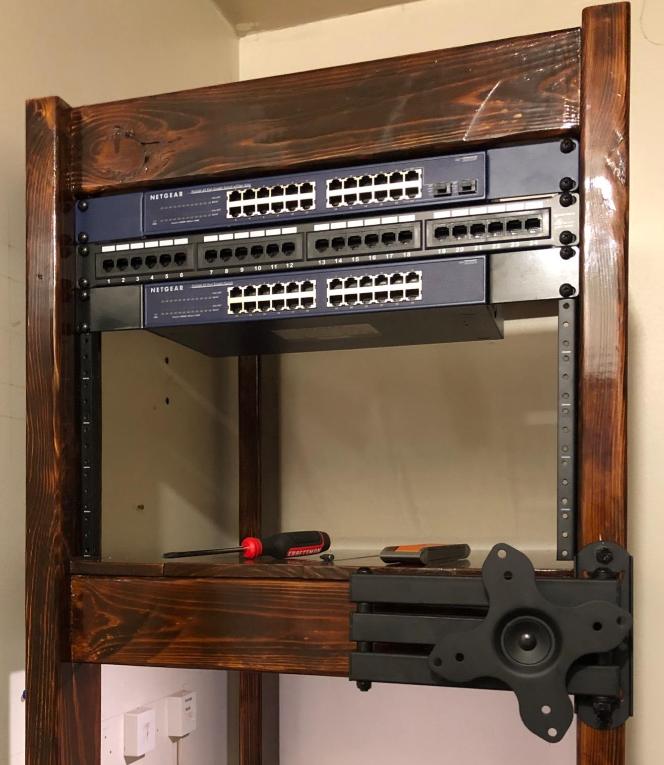 Black Powder Coated Steel Server Rack Rail Pair DIY Hardware Kit for Rack Enclosures