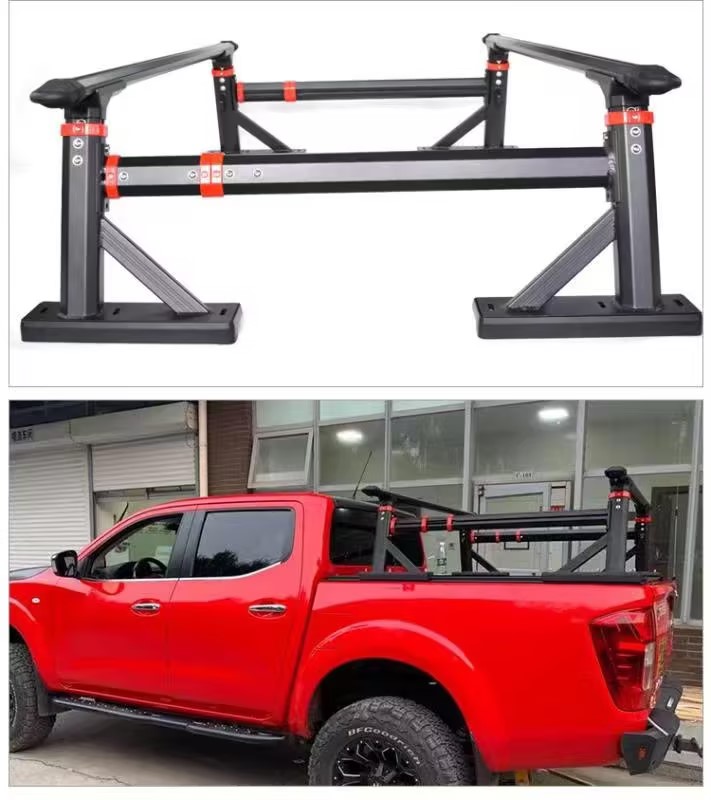 High Aluminum Truck Bed Rack Roll Bar For Carrying Longer Items On JEEP