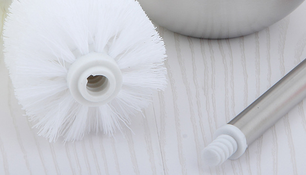 toilet brush with 304 stainless steel long handle Round Base Economy Strong Clean Toilet Brush Set