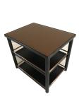 Smoke finish tempered glass top oak wood black color side table,coffee table for
