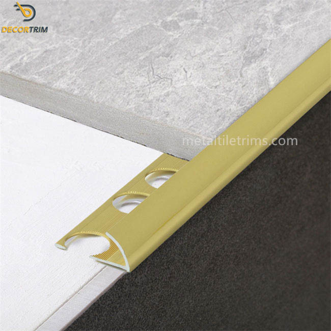 Aluminium 6063 T5 Curved Tile Edge Trim Accessory Of Tile Trim 9.8mm
