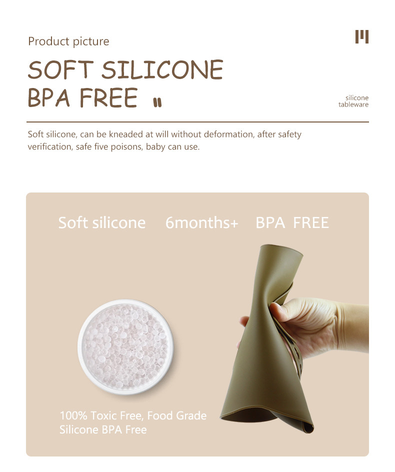 Newborn Baby Cute Silicone Bibs With Crumb Catcher Eco Friendly Material