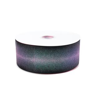 Wholesale Wide Black Glitter Ribbon , Custom Printed Logo Glitter Grosgrain Ribbon from china suppliers