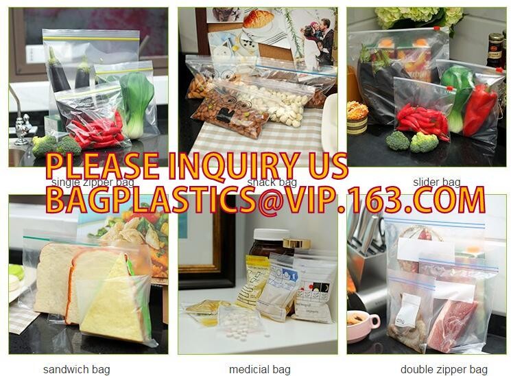 Food Saver Zipper Plastic Vacuum Bag, Double zipper bpa free food grade liquid plastic breast milk storage bags, bagpack