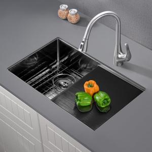Wholesale 18 Gauge Undermount Sink 304 Stainless Steel Kitchen Sink with Drain Board from china suppliers