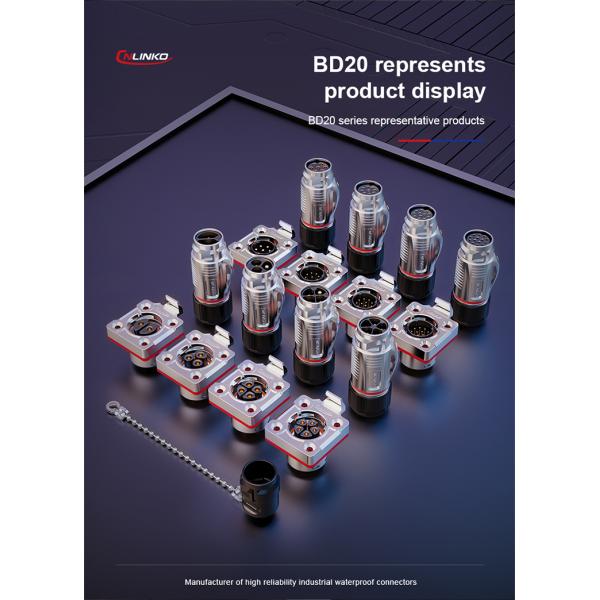 CNLINKO M20 7 Pin IP68 Waterproof Circular Solder Copper Pin Power Cable Type Connector Plug