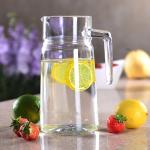 Kitchen Wide Mouth Water Glass Jug , 1100ml/37oz Juice Carafe With Lid