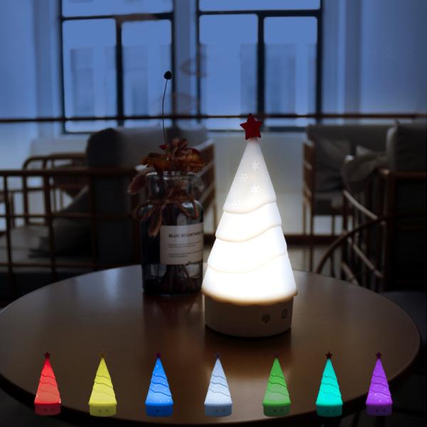 Christmas Silicone Night Light LED Rechargeable Battery Operated For Kids Baby