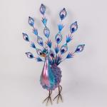 Iron Peacock Multicolor Weatherproof Animal Garden Figurines for Your Outdoor