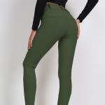 Green Printed Horse Riding Pants Nylon Full Seat Silicone Leggings With Phone