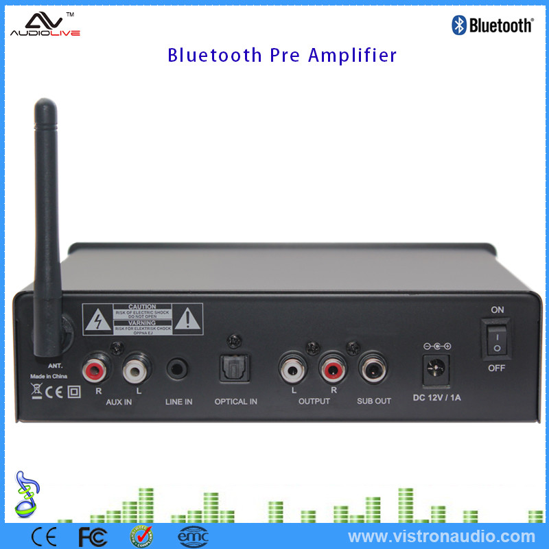 Dual Channel Small Stereo Audio Pre Amplifier HD Bluetooth Preamp Receiver