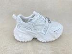 Women white flat fashion sneakers with paillette crystal breathable mesh and low