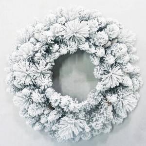 Wholesale 60cm Snow Forested Pine needle PVC Christmas wreath from china suppliers