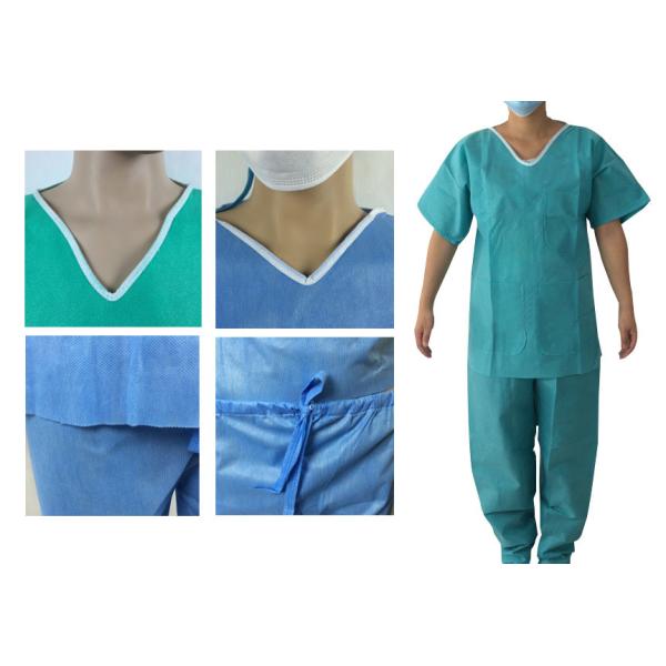 Non Woven Disposable Protective Suits , CE Medical Surgical Scrubs Isolate Prevent