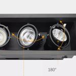 3 Heads LED Ceiling Downlights 265V Rectangular LED Grille Light