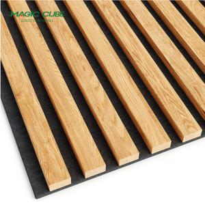Wholesale Contemporary Style Black Grey Acoustic Slat Wood Panels PET Felt Backing from china suppliers