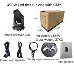 AC 100-240V Input Voltage 480w LED Moving Head Beam Spot Light for Party