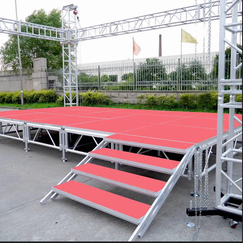 3 Floors GF Truss 1.22*1.22m Mobile Aluminum Floor Truss With Adjustable Legs
