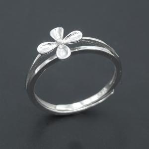 Wholesale Flower Shape Silver Cubic Zirconia Rings Minimalist Style Pure 925 Silver For Little Girl from china suppliers