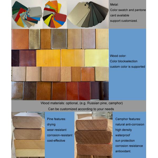 Modern Outdoor Public Seating wooden bench chair 2 Seater Steel wood Bench