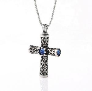 Wholesale Explosive retro stainless steel cast cross zircon punk trendy new pendant from china suppliers