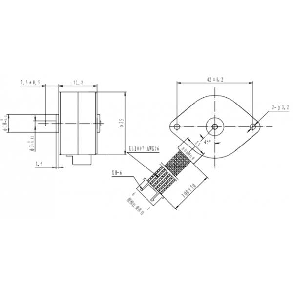 PMSM Permanent Magnet Synchronous Motor 4 Phase 6 Wire 7.5 Degree Stepper Motor Geared