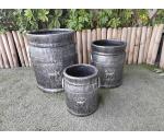 Size 1 21*20*24cm Grey Flower Pot Garden Pot Dairy Fiber Stone Pot for