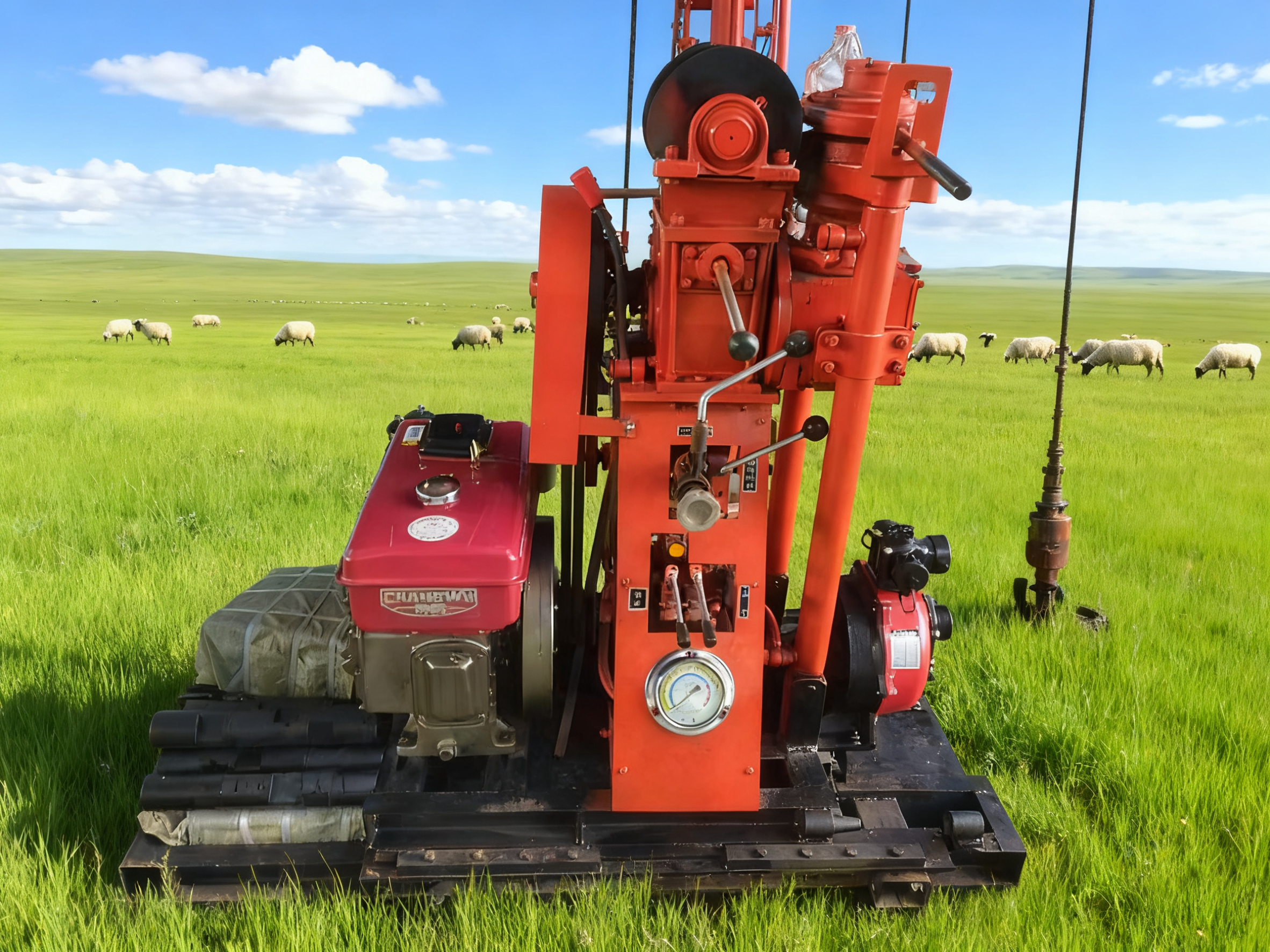 House Prospection Fifty Meters Soil Testing Core Drilling Rig Diesel Powered